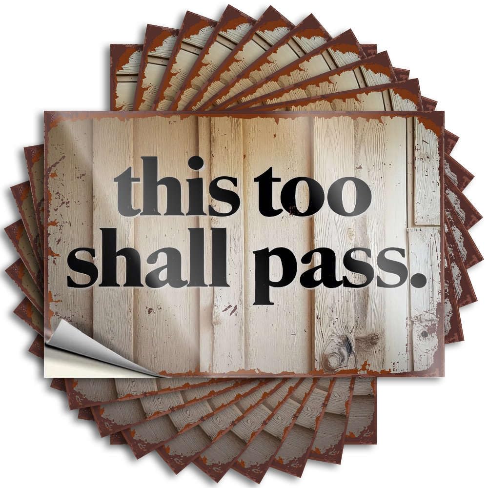 Tattoos Coffee Fall Door Decor Bumper This Too Shall Pass. - No Residue Decals for Dry(8X12CM)
