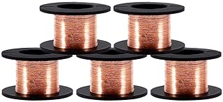 5 Rolls/Set 12m Copper Wire Enameled Wire Copper Winding Wire Enameled Repair Wire 0.004" Diameter