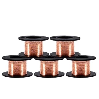 5 Rolls/Set 12m Copper Wire Enameled Wire Copper Winding Wire Enameled Repair Wire 0.004" Diameter