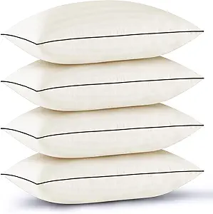 GOHOME Pillows Standard Size Set of 4 - Bed Pillows for Sleeping 4 Pack, Cooling Supportive Hotel Pillows with Premium Soft Down Alternative Fill for Side Stomach and Back Sleepers