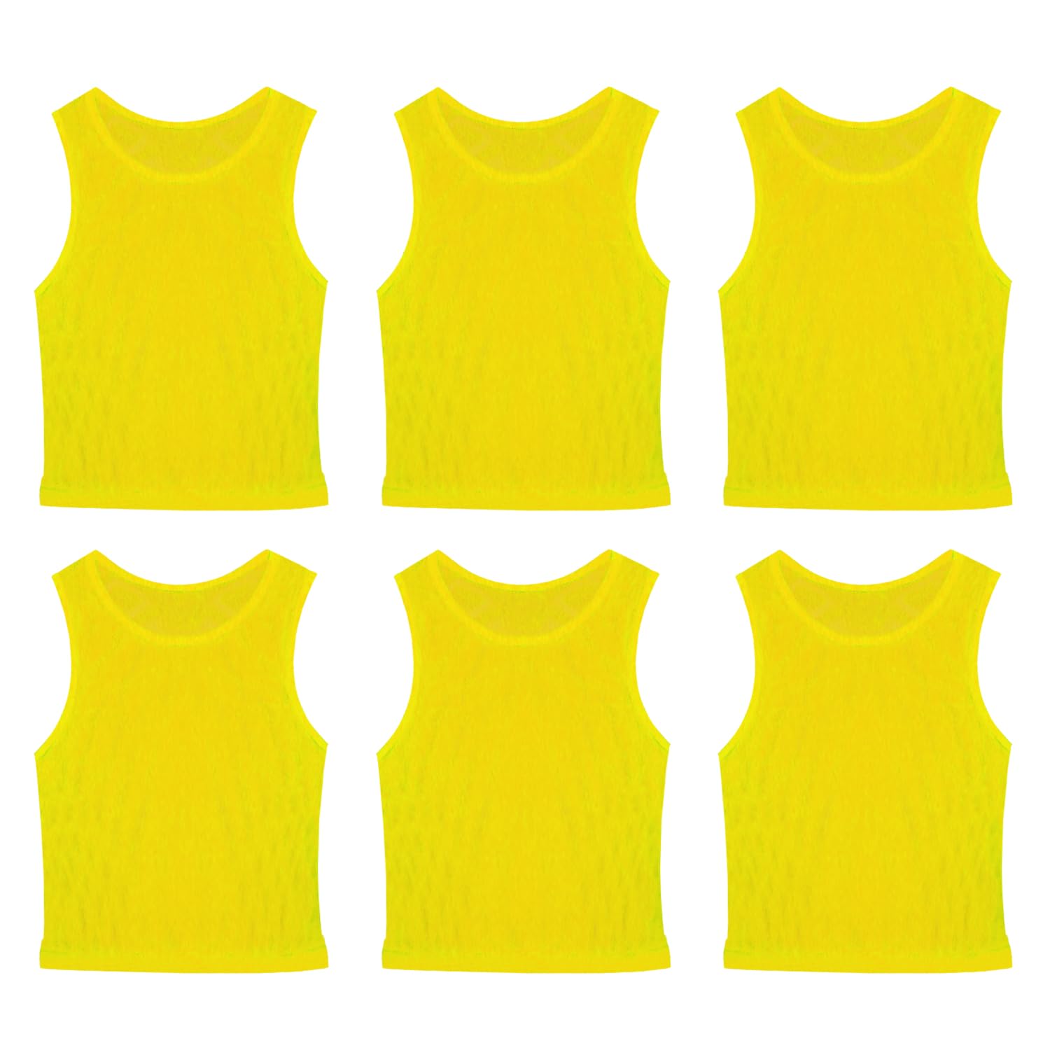 6 Pack Pinnies Team Practice Vests for Child Youth Teen Adult, Mesh Scrimmage Jersey for Soccer Football Basketball