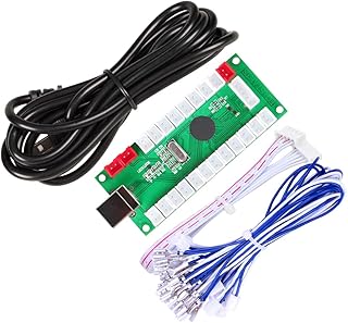 EG Starts Zero Delay USB Encoder to PC Games Controller For Arcade Joystick Mame Jamma Parts (Used 5Pin Joystick + Happ Type Push Buttons)