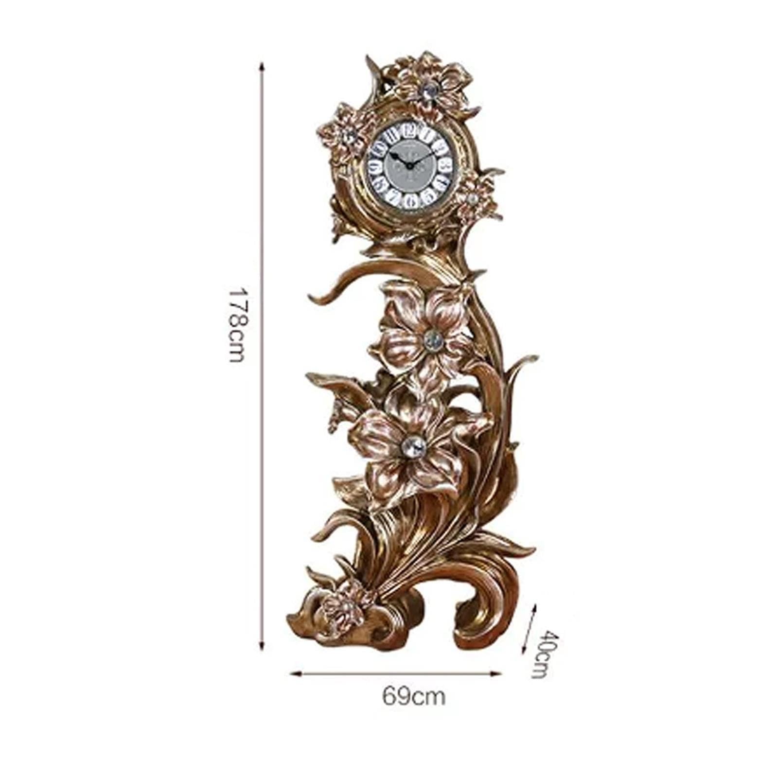Reloj de Abuelo Reloj de Piso Cuarzo Silencioso Diseño Floral