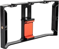 Vista 2 de Ultimaxx Portátil Smartphone Video Rig Estabilizador de Teléfono Portátil Agarre Cine Teléfono Smartphone Jaula con Soporte para Teléfono 3 Soportes