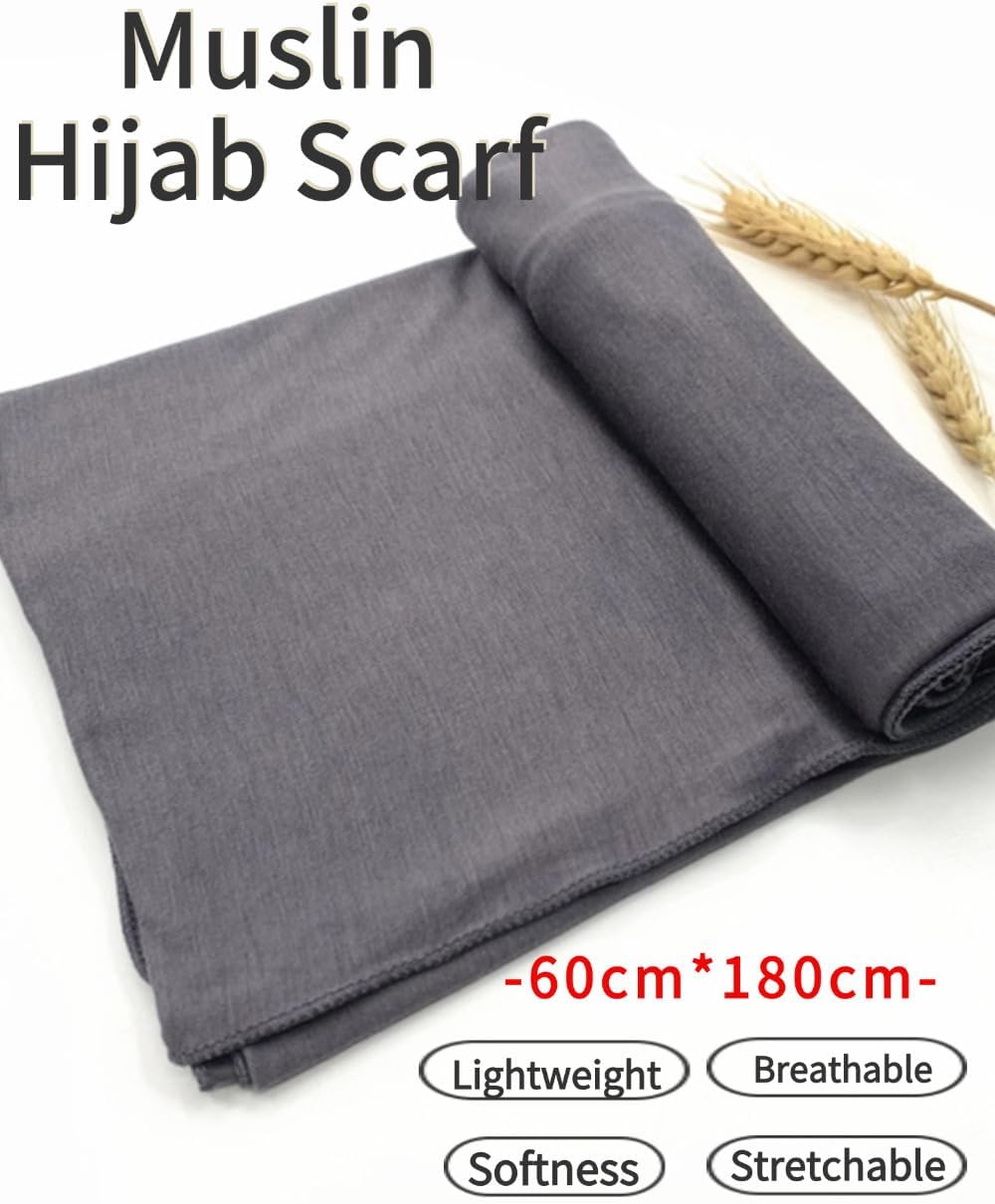 Hijab Scarf for Women Soft Muslim Hijabs Head Wrap Scarves Fashion Long Hair Shawls Stretchy Muslin Headscarf - Image 4