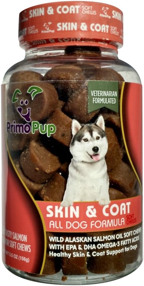 Vet Health - Skin and Coat Support for Dogs - with Omega-3 Fish Oil for Healthy Skin and Shiny Coat, Veterinarian Formulated - 30 Soft Chews
