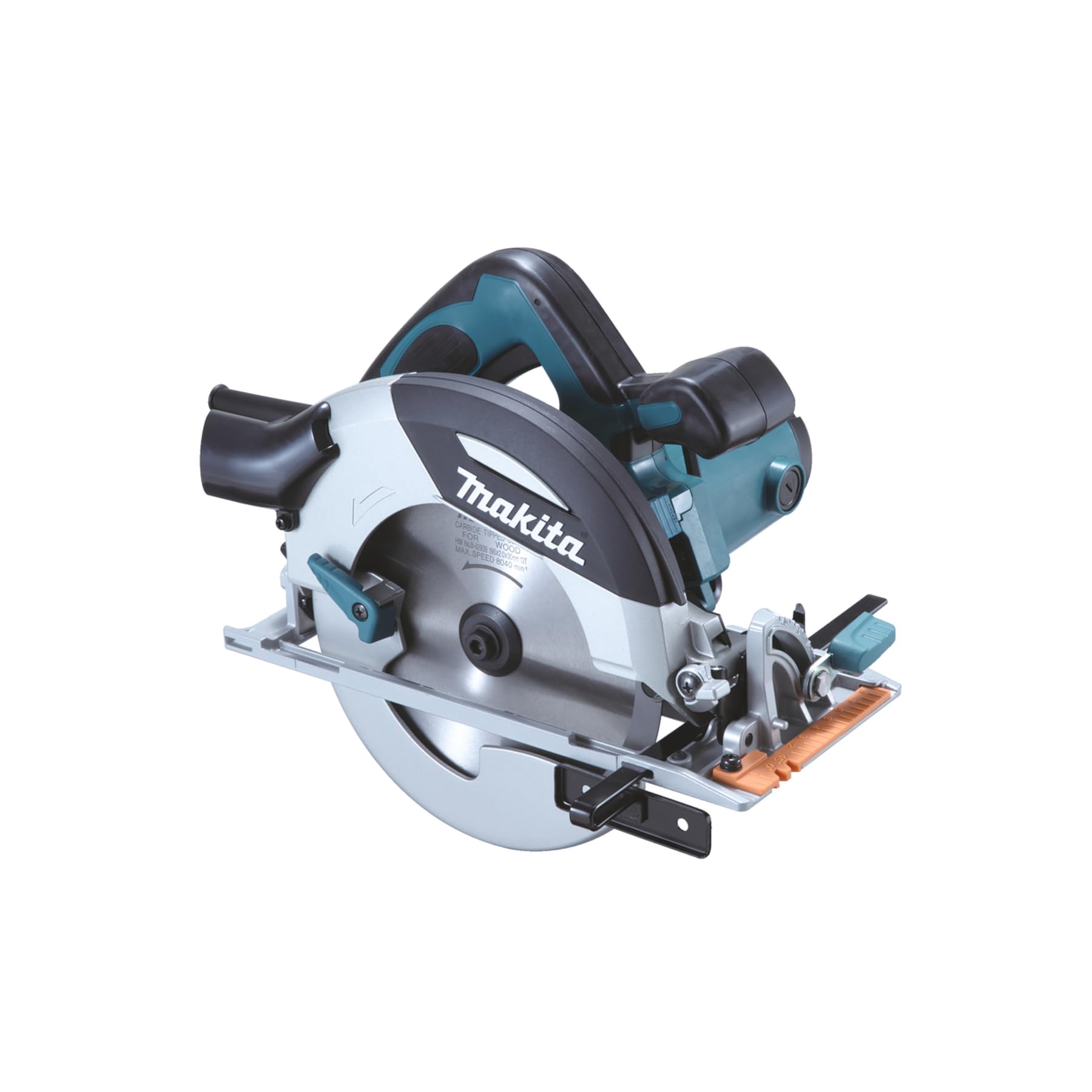 Makita HS7100 HS7100-Sierra Circular 1400W 5500 RPM 4.0 kg Disco 190 mm Corte Max 67 mm, Nero, Large