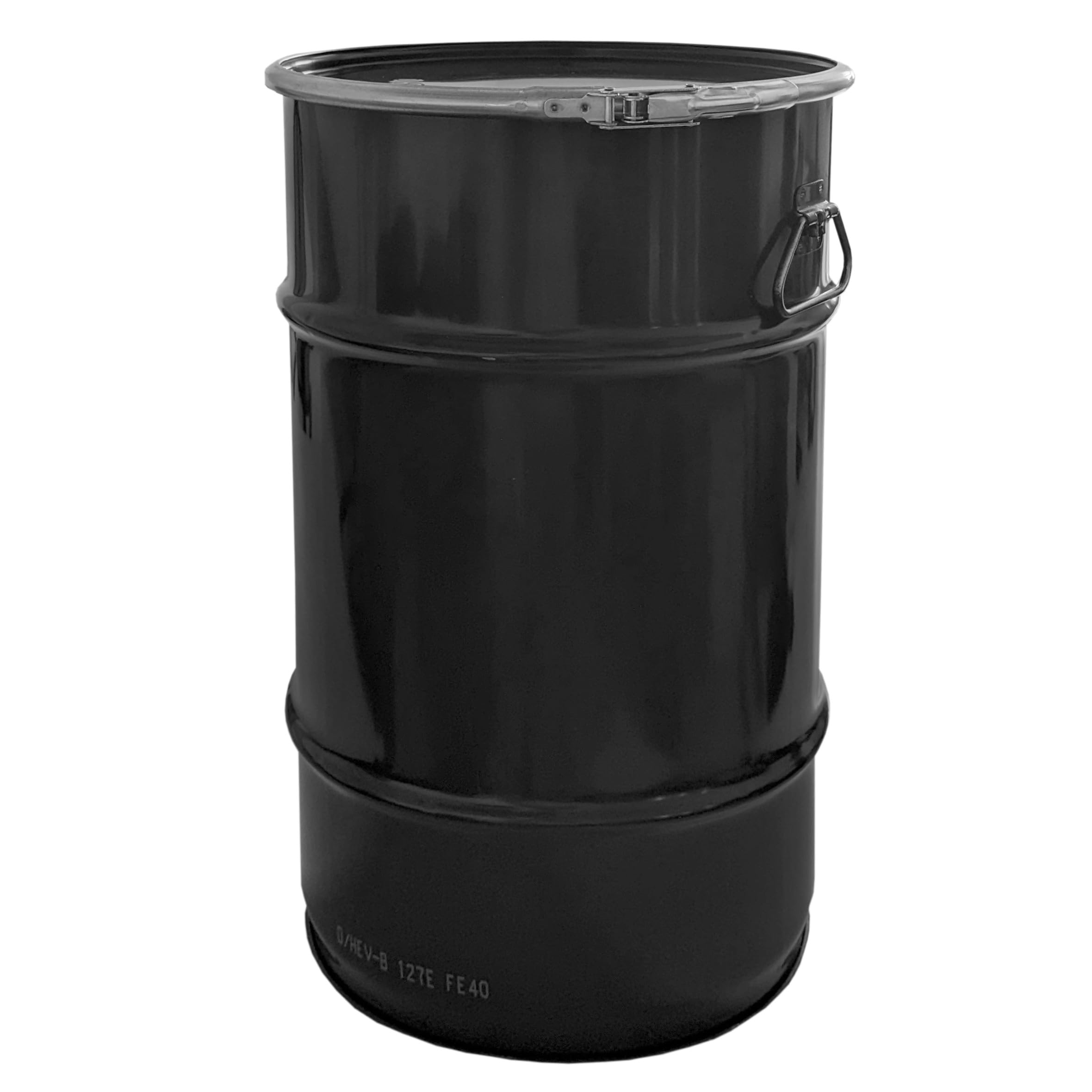 plasteo Hobbock Récipient de 60 l - Noir profond - Homologation UN - Fabriqué en DE, stockage, transport et stockage - Robuste - Stable - Verrouillage hermétique