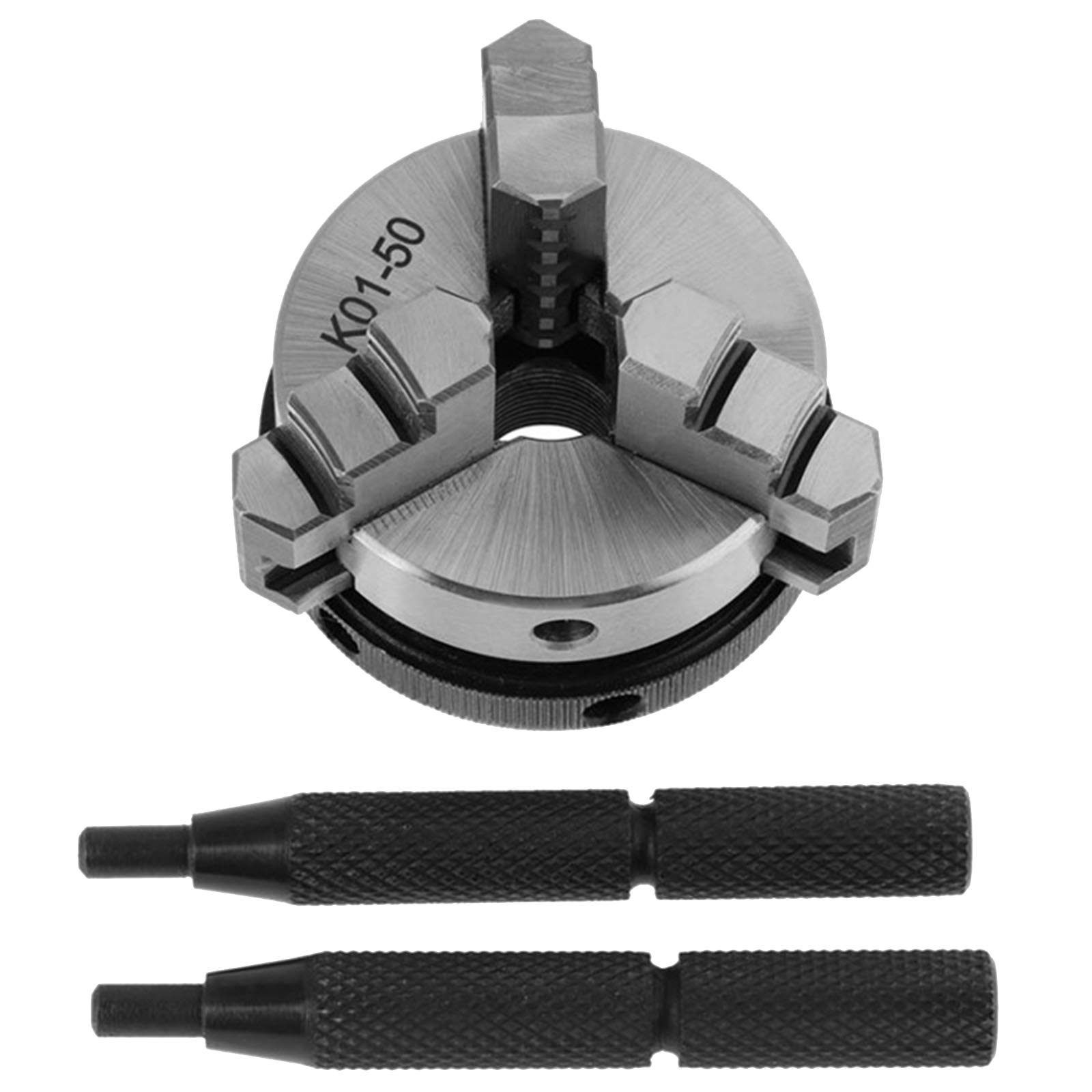 Portabrocas De Torno, 50 Mm Mini 3 Mordazas Autocentrante Reversible M14 Montaje De Rosca Torno Chuck Manual K01-50 Herramienta De Energía Eléctrica Chuck Autocentrante
