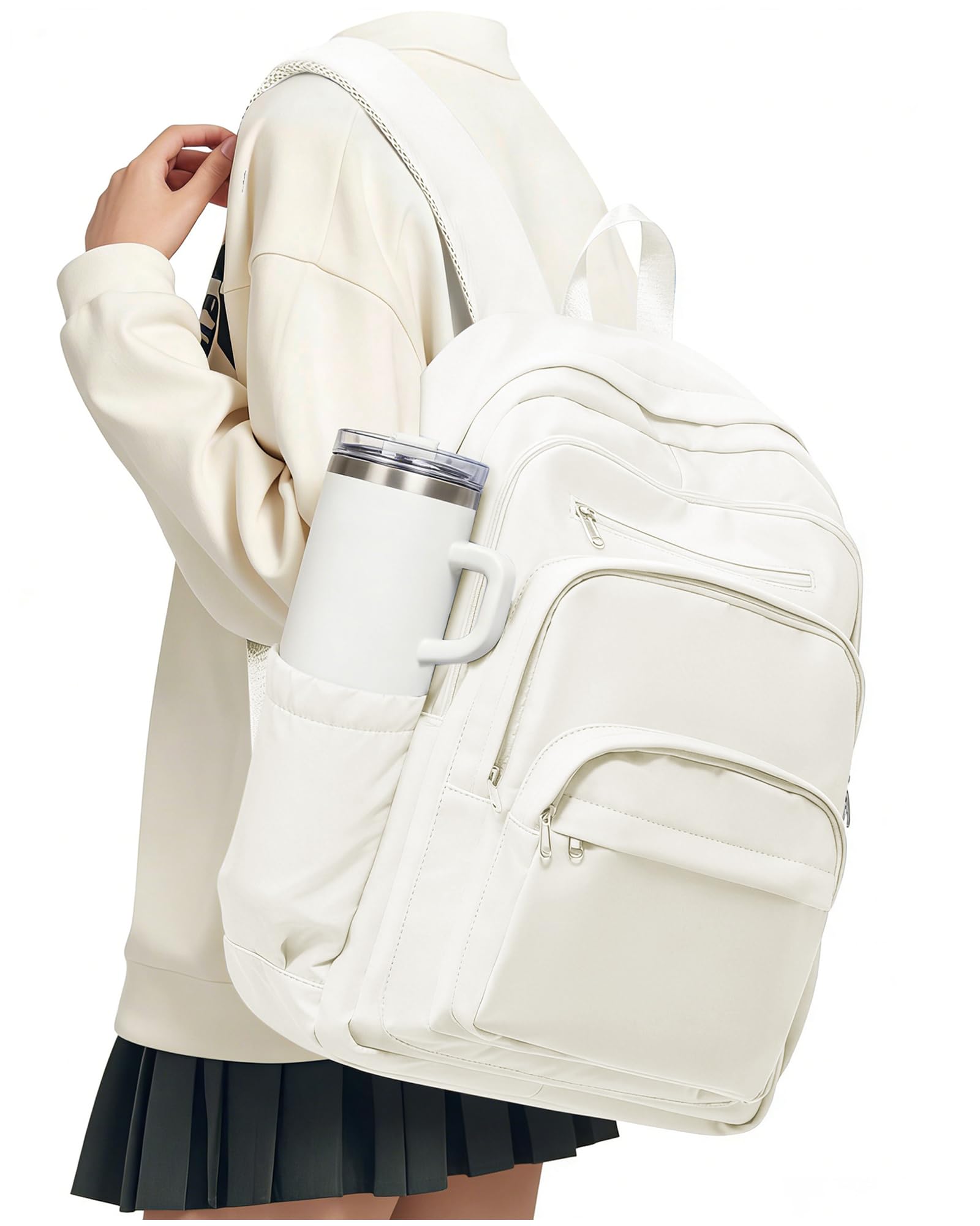 VECAVE Schulrucksack Damen, Leichter Wasserabweisend Schultaschen 14 Zoll Laptop Rucksack für Mädchen im Teenageralter, Causal Travel Bookbag College Boys Men Work Daypack.