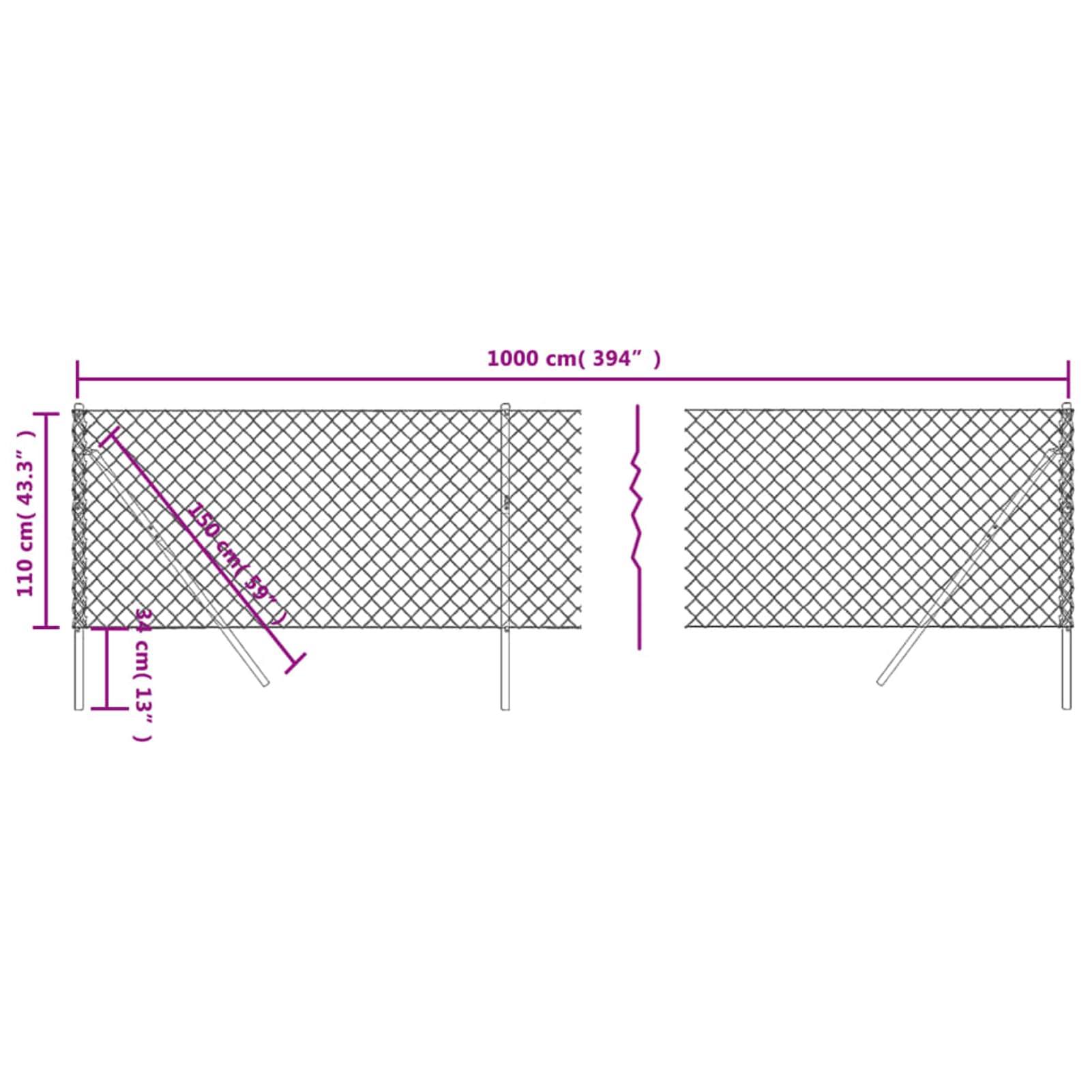 Homgoday Cerca de Alambre Verde 1,1x10 m, Valla de Malla, Tensión Cerca Alambrada, Malla Metálica para Plantas y Animales, múltiples usos