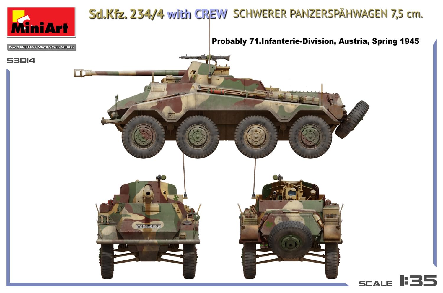 Miniart 1:35 - Sd.Kfz.234/4 Panzerspahwagen (7,5 cm) & Crew