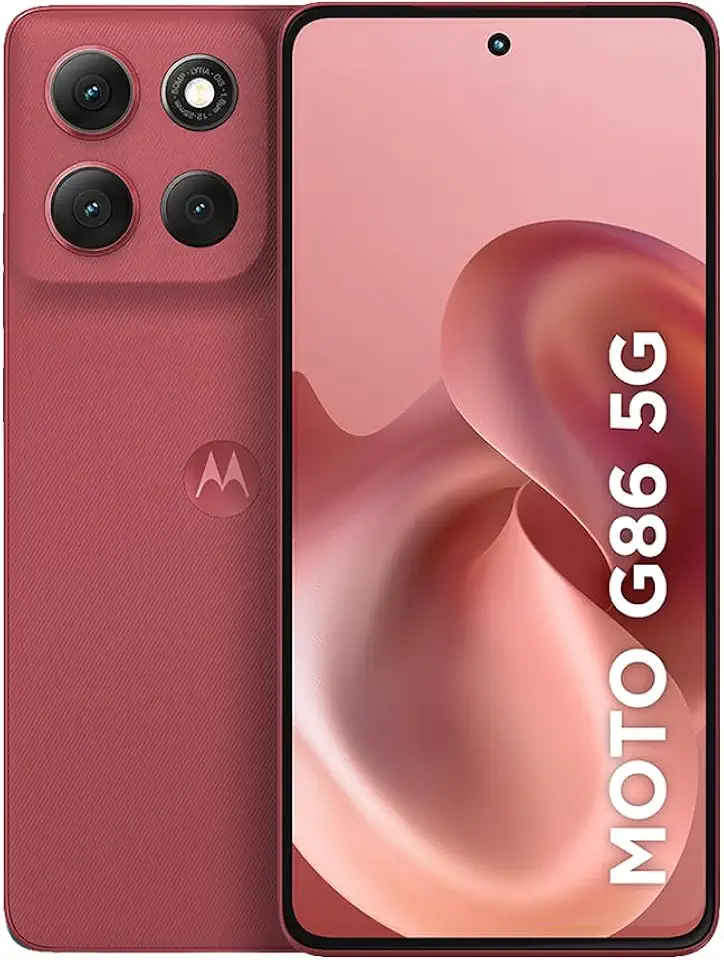 Smartphone Motorola Moto g86 5G - 256GB 24GB (8GB RAM+16GB Ram Boost) Tela 1.5K pOLED, 50MP Sony camera OIS Moto AI, videos em 4K, IP68 + IP69 - Vermelho