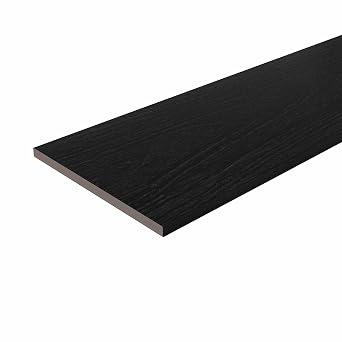 NewTechWood Fascia 0.6 in. x 11.22 in. x 1 ft. Rustic and Wood Grain Composite Decking Board Sample Indian Ebony