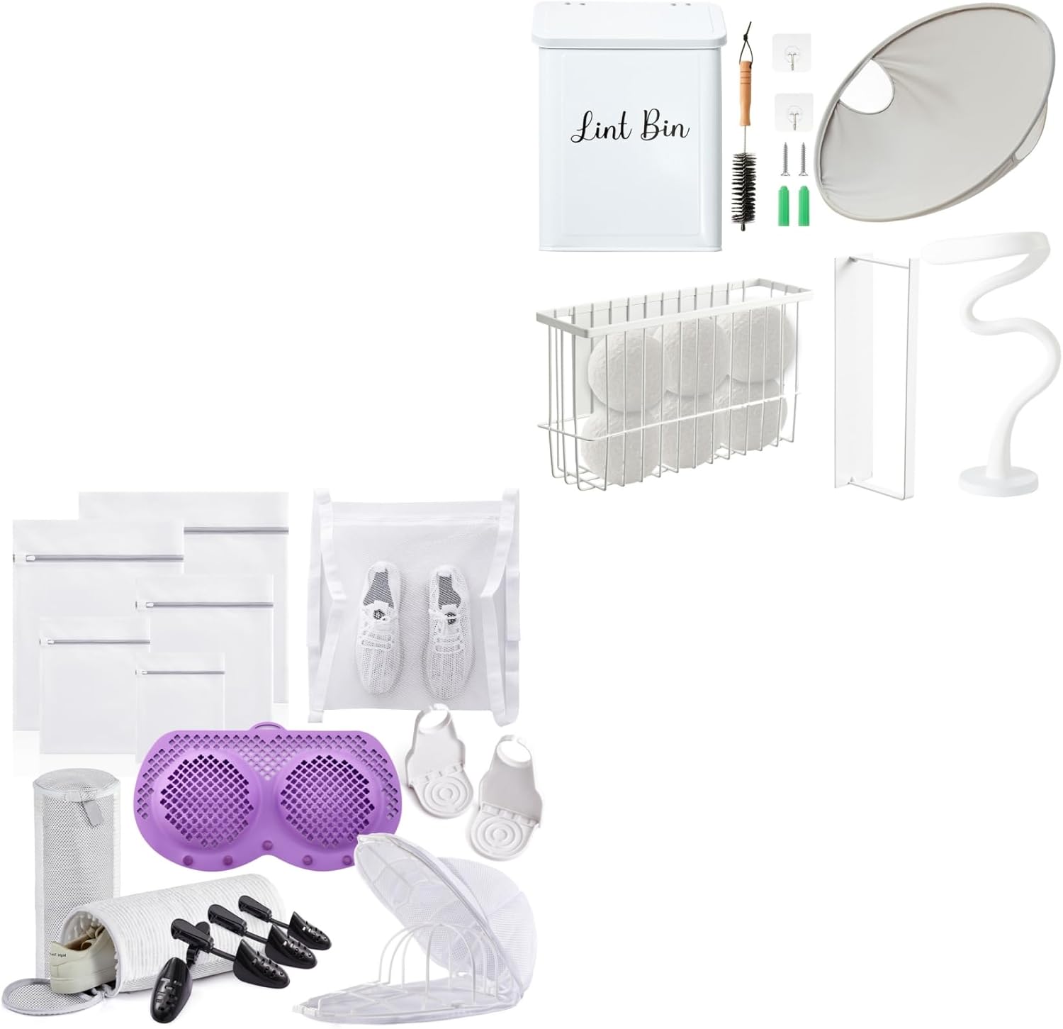 YJLMLY 19 Pcs Magnetic Organizers for Laundry Room Organization and Storage and Mesh Laundry Bags for delicates