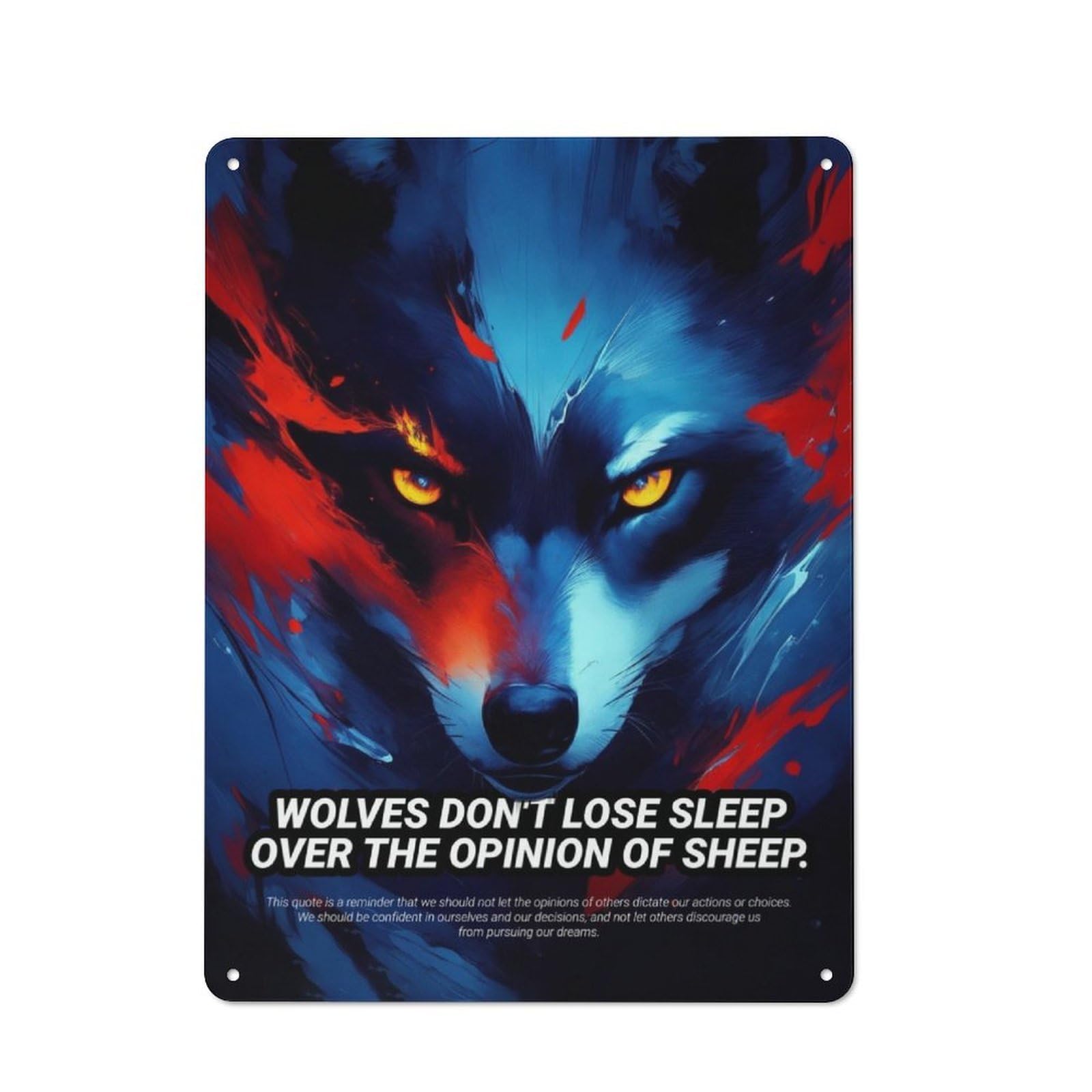 Junmoney Wolf Fire Abstract Industrial-Style Tin Sign 40X30cm For Pub Or Café, Suited To Pub Decor Enthusiasts