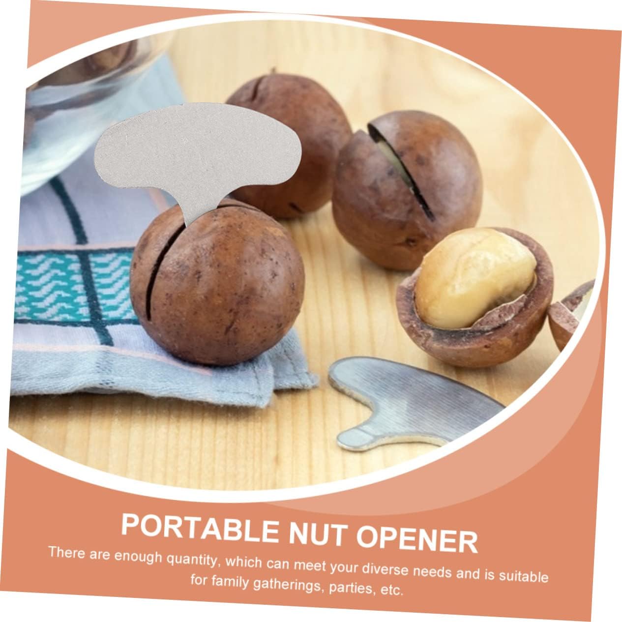 LIFKOME 100pcs Nut Crackers for Macadamia Nuts Heavy Duty Sheller Tool Portable Pecan Opener Construction Smooth Easy to Use Opener