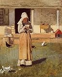POSTERIIk Famoso Mural Fotos Prints sobre Lienzo il pollo malato di Winslow Homer Para la Decoración del Hogar 60x90cm