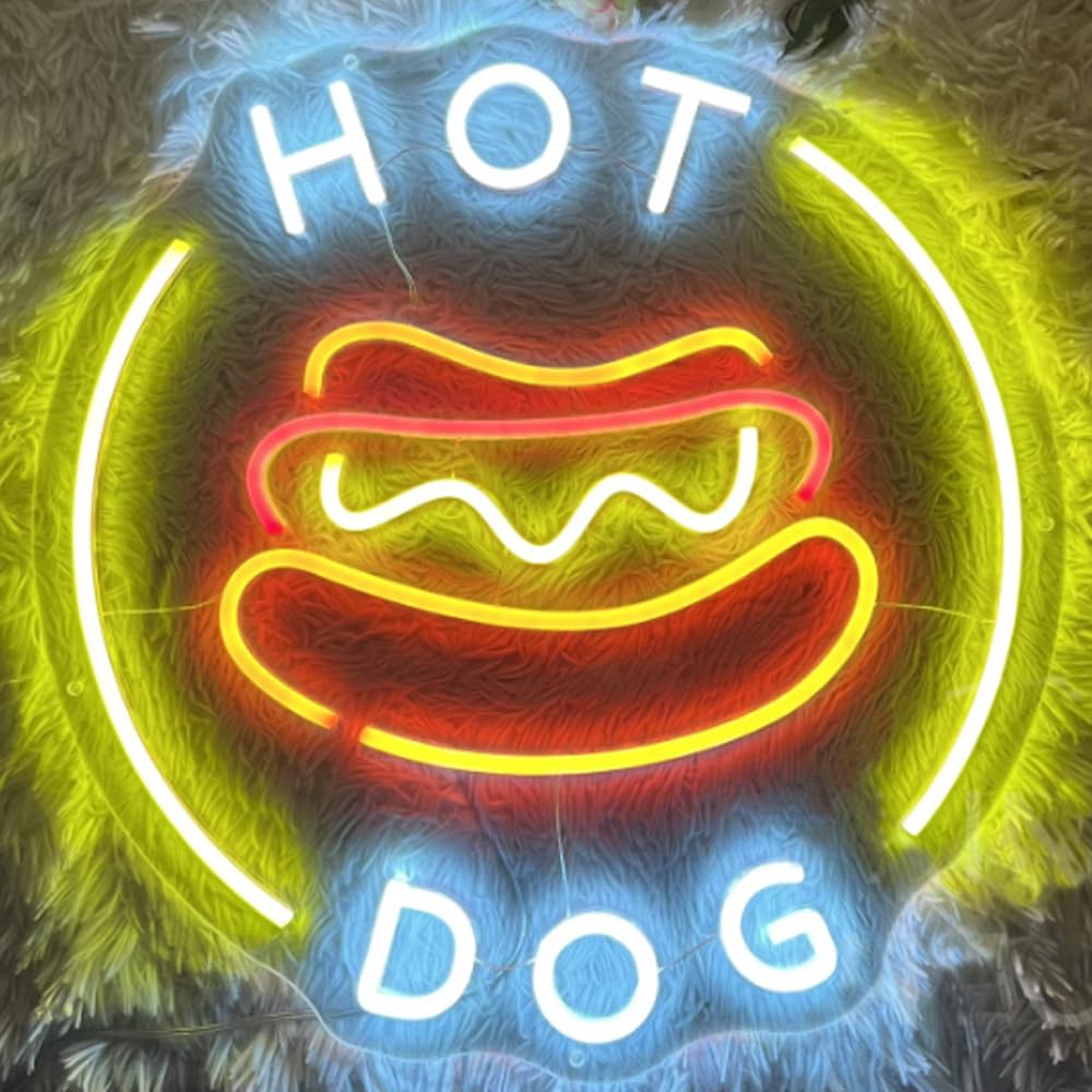 LED Sign Snack Neon Signs Food Led Lights Shop Wall Decorative Popcorn Lamps Pizza Burger Tacos Decoration Light USB Brightness Adjustable