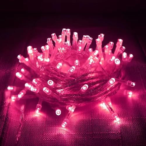 HHMTAKA Fairy Lights with 40 Warm White LEDs on 6m of Clear Cable (Pink)