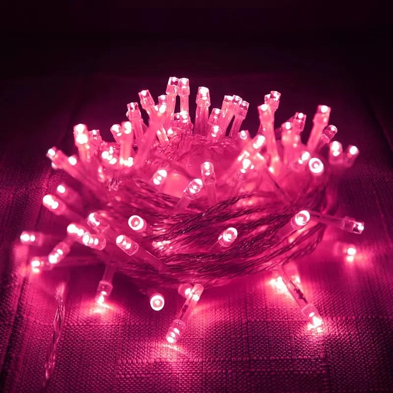 HHMTAKA Fairy Lights with 40 Warm White LEDs on 6m of Clear Cable (Pink)