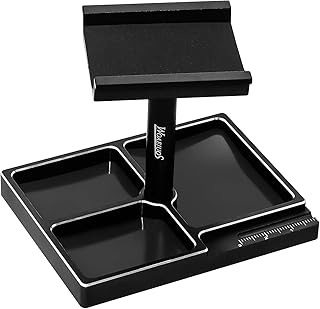 WOAEIUOS RC Car Stand Repair Tool Set 360 Degree Rotation for 1/18 1/24 RC Car Truck Buggy (Black)