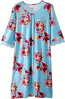 Silverts Open-Back Hospital Gowns for Women – Comfortable, Easy Dressing for Seniors & Patients - Milk Silk Lace 3/4 Sleeve