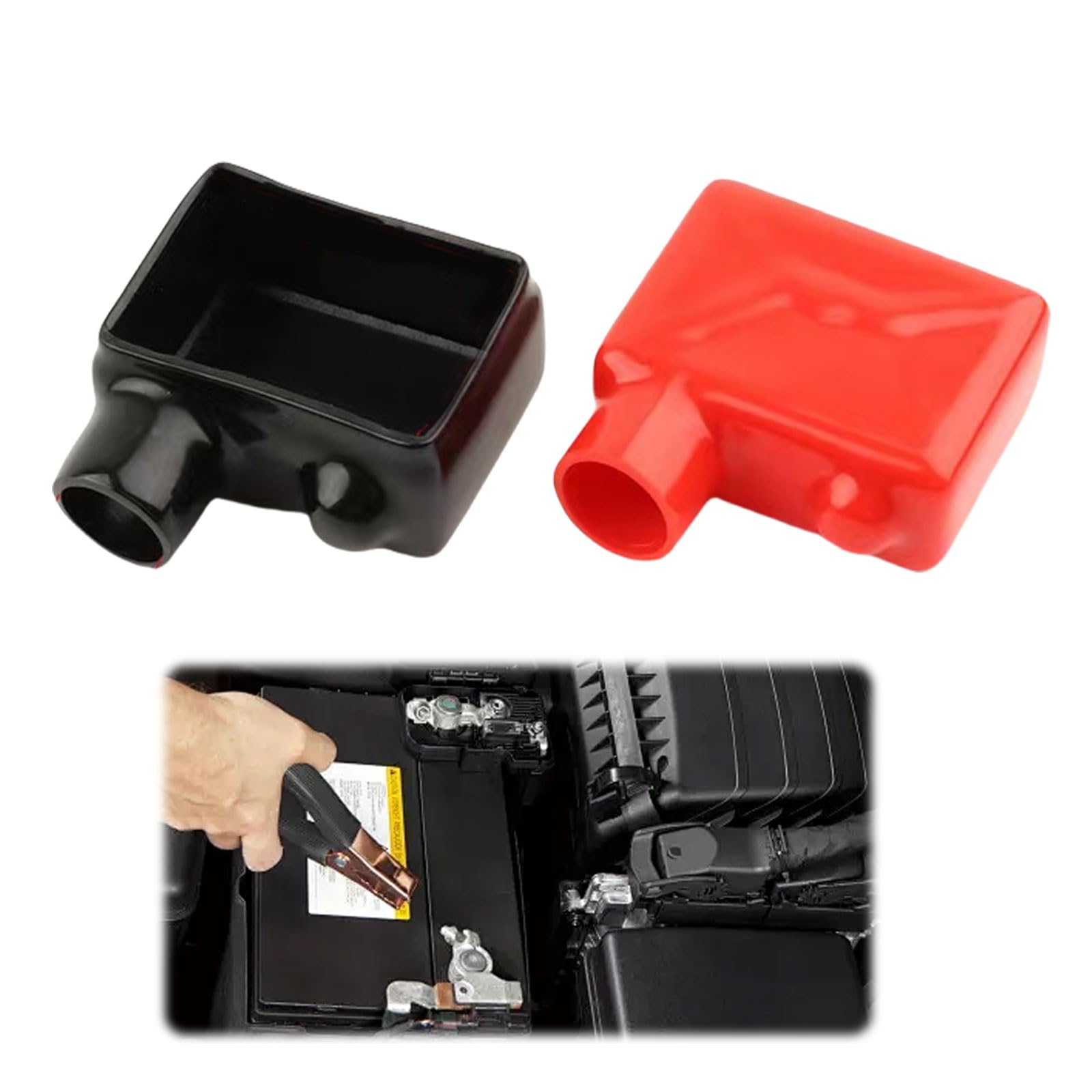 Copertura del polo della batteria, copertura della batteria per auto,morsetti della batteria in PVC, copertura del terminale positiva e negativa,copertura del connettore isolante, nero+rosso