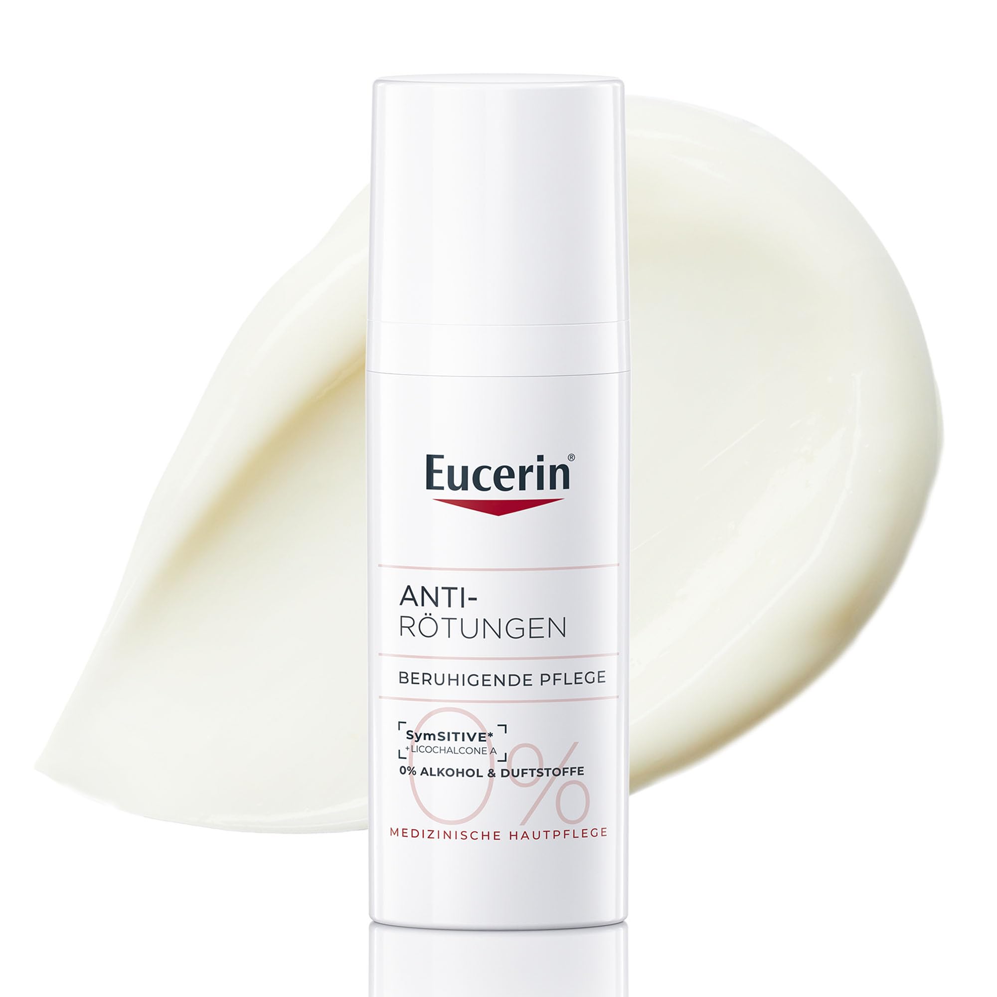 Eucerin Anti-Rötungen Beruhigende Gesichtspflege 50 ml, Tages- und Nachtcreme lindert Rötungen bei empfindlicher Haut, Rosacea und Couperose, Gesichtscreme ohne Alkohol und Duftstoffe