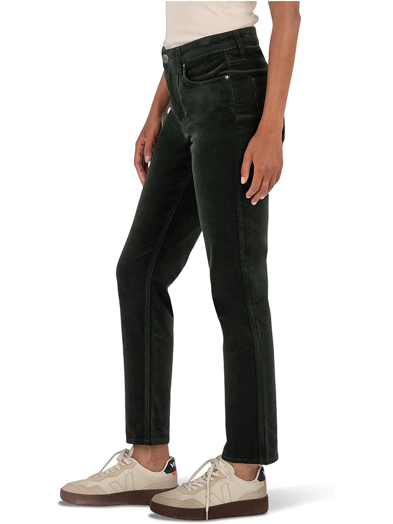 Green KUT from the Kloth Petite Rachael High Rise Fab Ab Mom Regular Hem-long