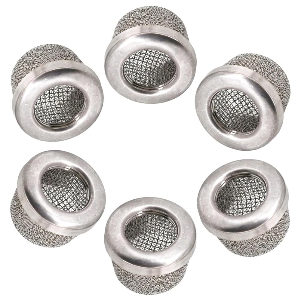 Littimoon 6pcs Stainless Steel Pump Inlet Strainer Screen Filter for Airless Paint Sprayer Suction Hose,Replaces 181072 Filter