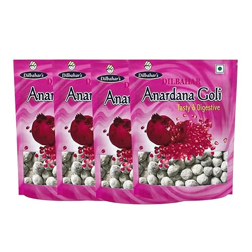 Dilbahar's Yummy Digestive Anardana Goli - Churan - Pachak 3.53 oz Paquete de 4