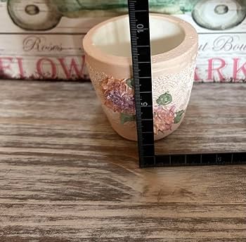 Amazon.co.jp: モルタル鉢 レースフラワーデザイン ピンク