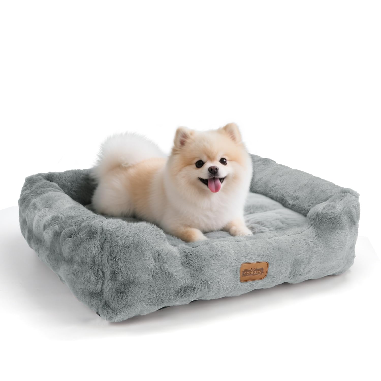 Nobleza Cuccia Cane Interno Taglia Piccola, Cuccia per Gatti Morbido, Cuscino con Base Antiscivolo, Supporto Forte e Rimovibile Lavabile, 55x45x20cm, Grigio