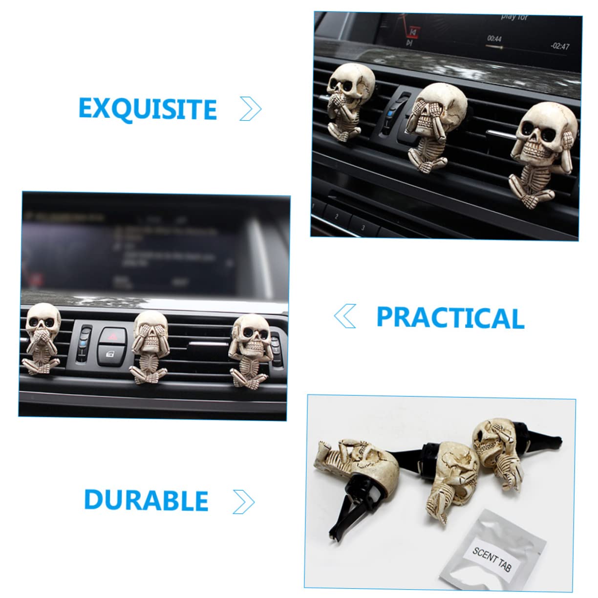 SOLUSTRE 15stücke Teiliges Skull Auto Lüftungsclip Dekorative Aromatherapie Clips Für Auto-innenraum Langlebig Und Luftreinigend Einzigartiges Design Für Stilvolle Autodekoration