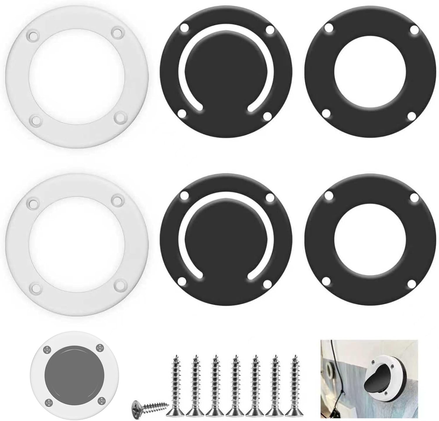 2 Pcs 3876-3 2-7/8″ Boat Self-Bailing Cockpit Mounted Scupper Valve Kit, for Mounting on Transom Above Waterline/as Thru-Hull Cockpit Drain