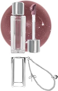 ENTROPY MAKEUP Tulle Lip Gloss + Keychain Bundle, Lightweight 3D Pearl Shimmer, Ultra-Gloss High Shine, Non-Sticky Moisturizing Lip Gloss with Peptide Complex, Robe