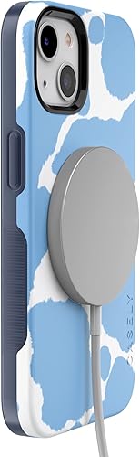 Vista 729 de Casely Funda para iPhone 13 Compatible con MagSafe Color Splash de medianoche Funda retro abstracta Color de medianoche Splash Abstracto