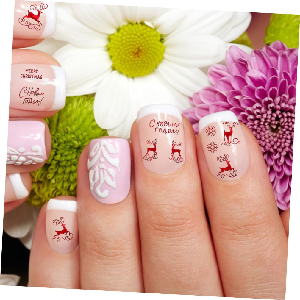Healvian 27fogli Nail Art Stickers Adesivi Autoadesivi Per Unghie Con Design Natalizio Decorazioni Per Manicure Facile Da Usare e Sicuro Per Tutti Tipi Di Unghie