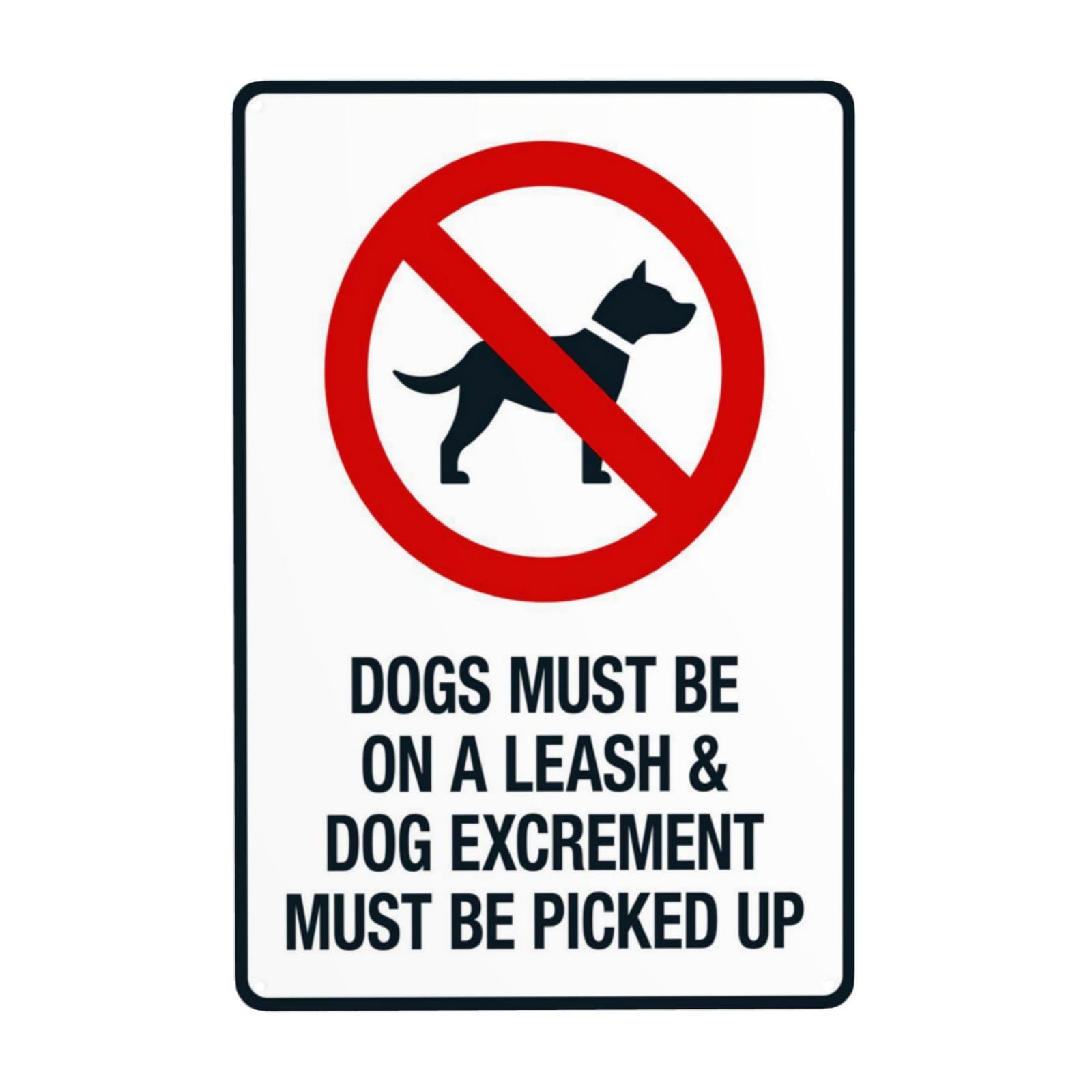 Dog Walking Dual Behavior Standard Warning Sign, Public Area Pet Activity Norm Reminder 8x12 Inch