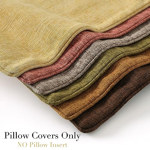 Hpuk Linen Throw Pillow Covers Pack Of 2, 18X18 Inch Accent Cushion Covers For Living Room, Bedroom, Decorative Solid Color Pillow Covers thumb #5