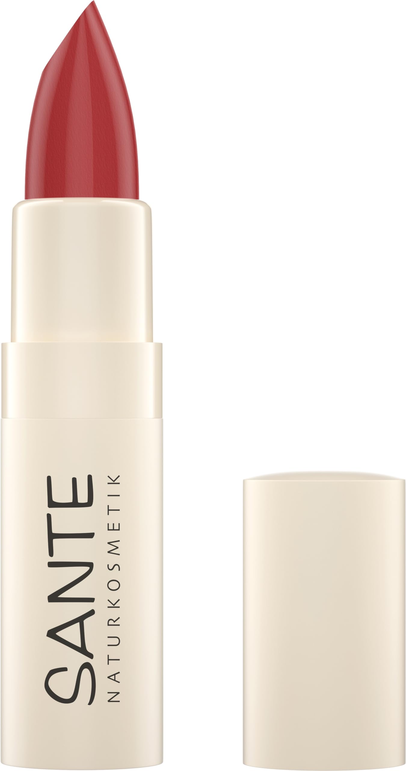 Sante Naturkosmetik Moisture Lipstick 05 Strawberry, lápiz labial nutritivo con ácido hialurónico, efecto plump y sepilift, cuidado de labios para labios suaves en delicado tono de bayas, 4,​5 g