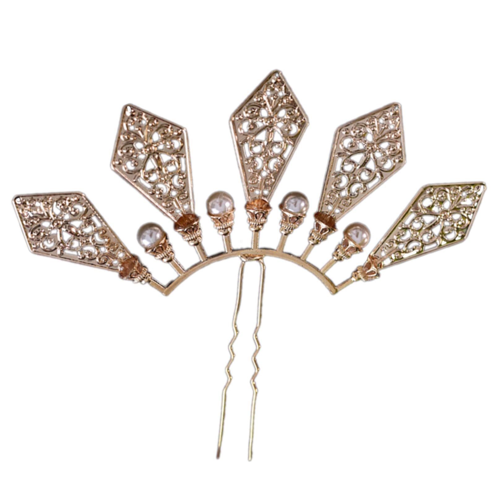 YUXITA Elegant Filigree Hair Pin Metal Hair Accessory For Women Daily Use And Special Occasion