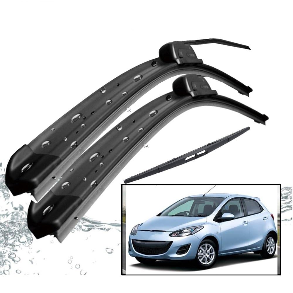 Spazzole Tergicristallo Kit Spazzole Tergicristallo Anteriori Posteriori Kit Parabrezza Parabrezza 24"+14"+14" per Mazda2 per Mazda 2 per Demio DE 2007-2014 Tergicristallo Auto