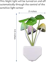 Vista 4 de Sensor Led Night Light, Color Changing Plug-in LED Mushroom Dream Bed Lamp