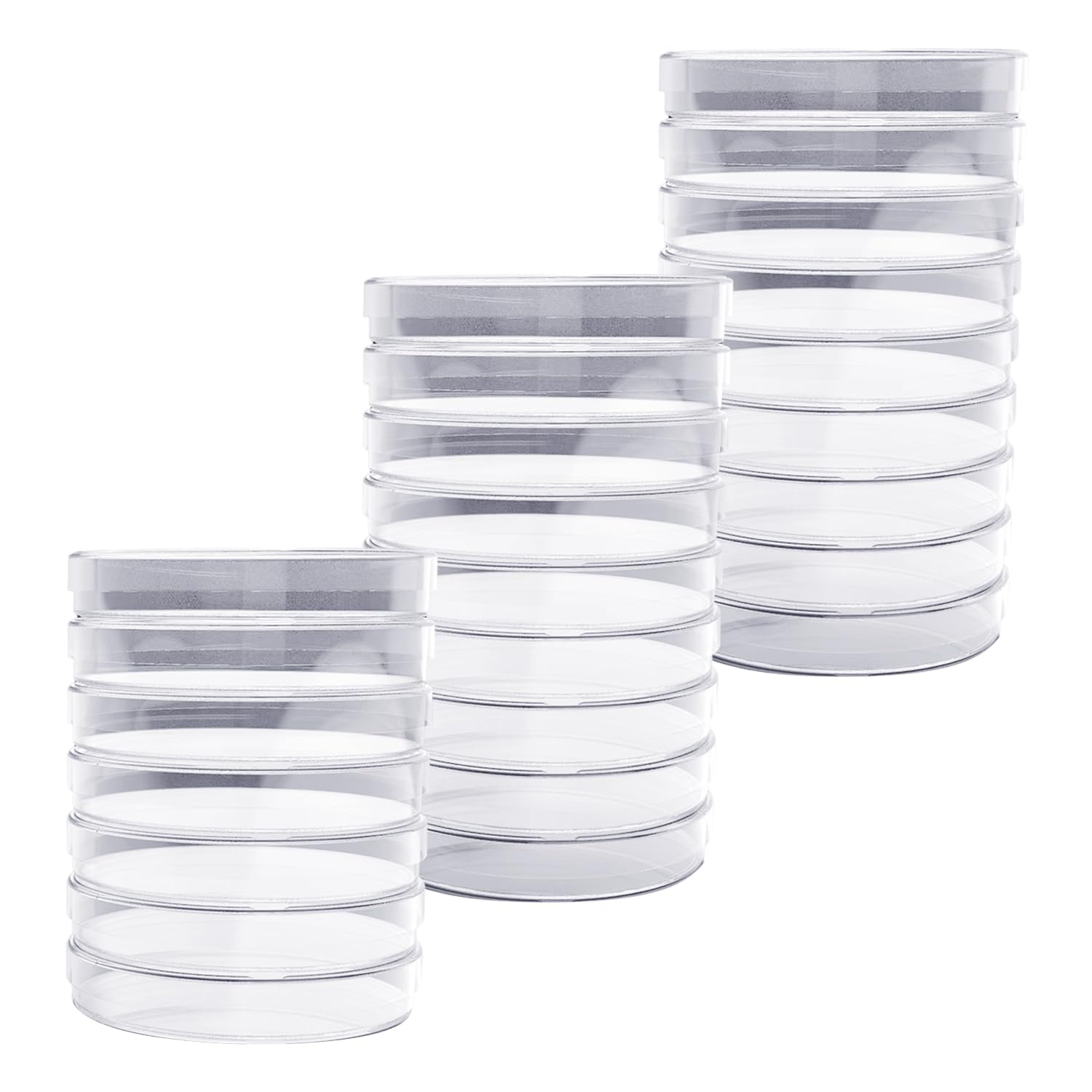 Confezione da 25 Piastre Petri in Plastica, Piastre Petri Trasparenti, Piastre Petri con Coperchio, Forniture da Laboratorio, Piastre Petri da Laboratorio