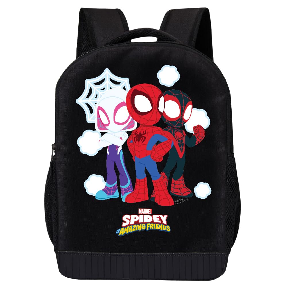 Marvel Spiderman Miles Morales Backpack - Spidey and His Amazing Friends Toddler Daypack Backpack for Boys & Girls - 18" School Backpack (Spidey and