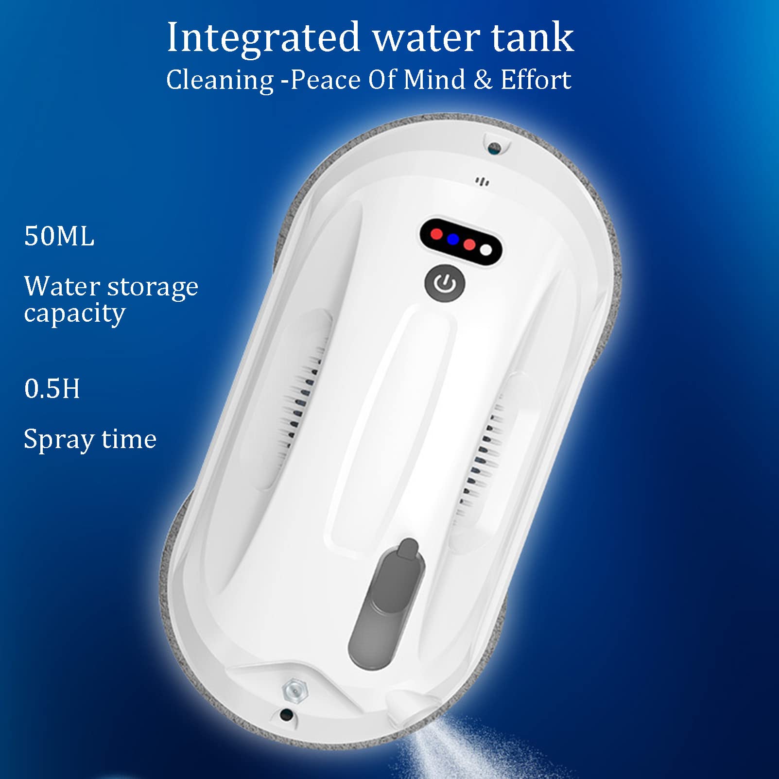 Limpiacristales Robot Limpiacristales Automático Control App, con Pulverizador y Control Remoto para Interiores, Exteriores y Techos Altos