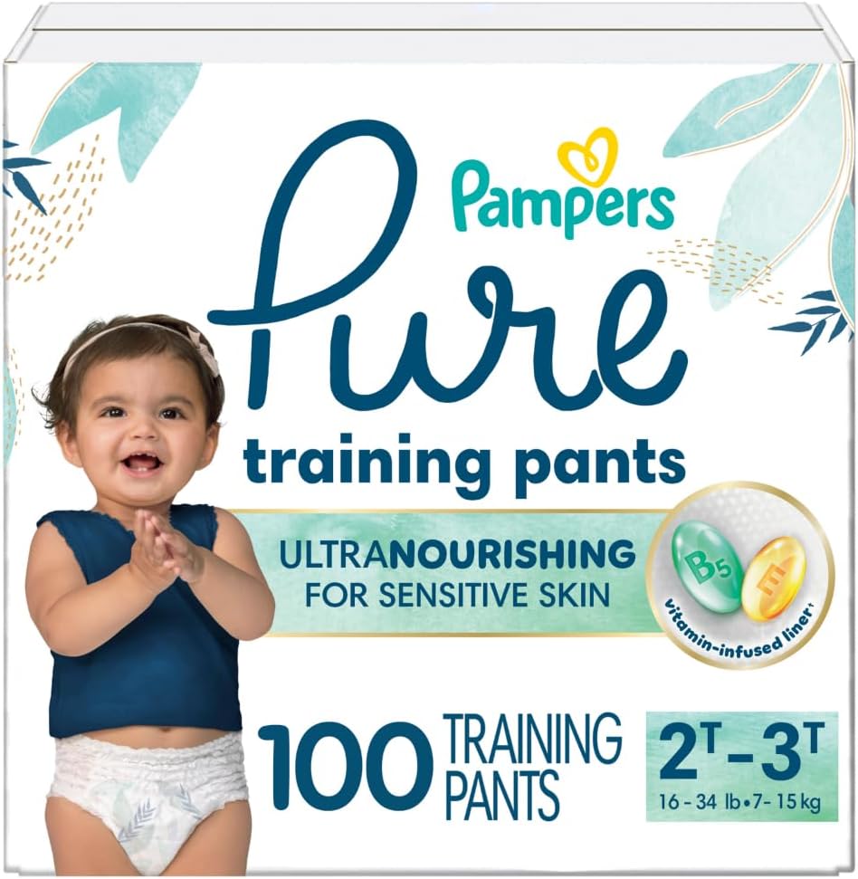 Pampers Pure Protection Training Underwear, Unisex, Size 2T3T, 100 Count, Premium, Hypoallergenic, Soft, Absorbent 2T-3T 100