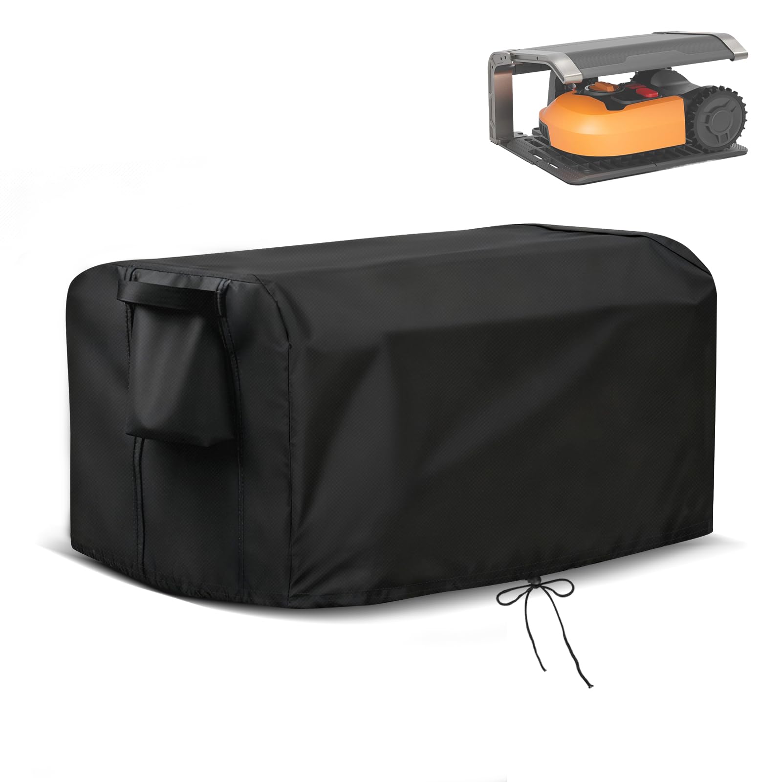 Funda impermeable para cortacésped robótico Worx WA0810, funda protectora resistente con correa de hebilla y asas, 75 x 59 x 39 cm, uso en exteriores